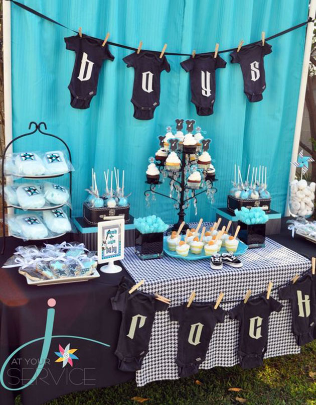Ideas for decorating a baby shower for boys.