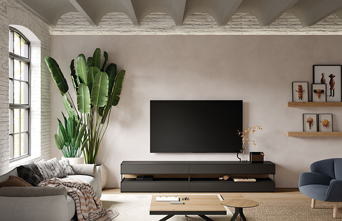 Mueble tv sin cables a la vista