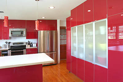 cocina moderna roja