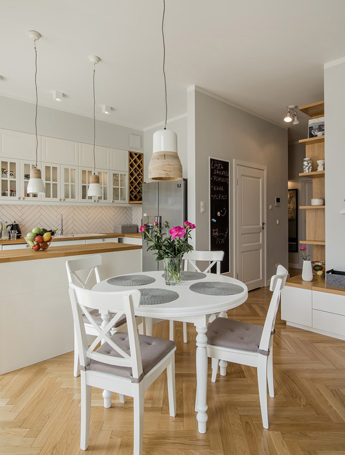 Integrate the kitchen in the living room and dining room