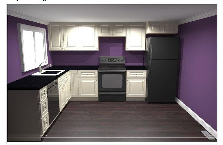 Una cocina pintada de morado