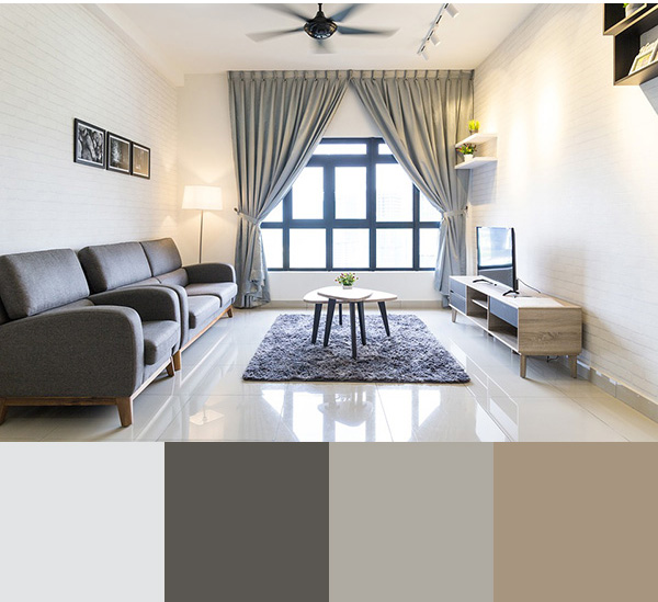 Combinación de colores para pintar un salón moderno