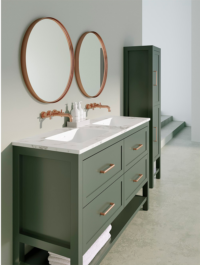 Mueble de baño verde grisáceo