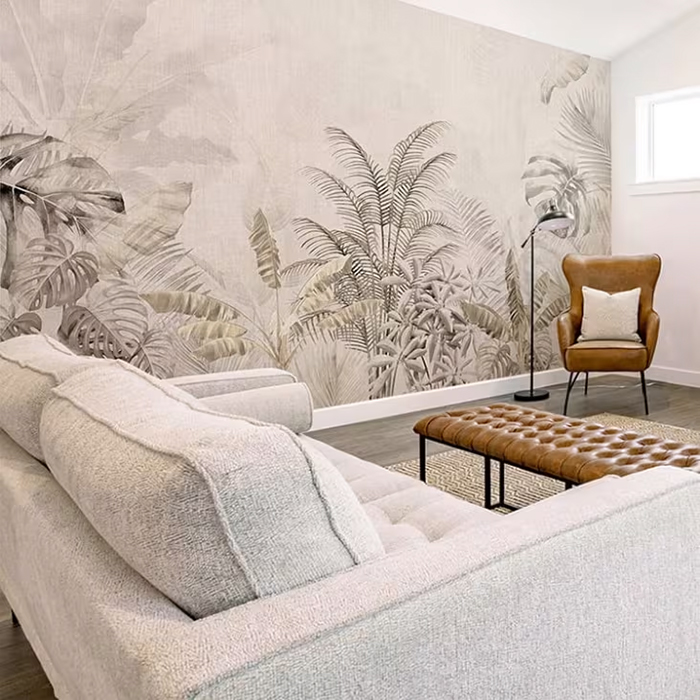 Mural tropical en papel pintado
