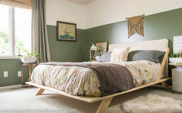 Modern boho chic bedroom decoration