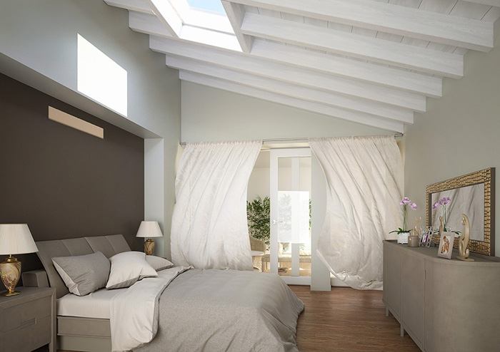 Un dormitorio grande bien decorado