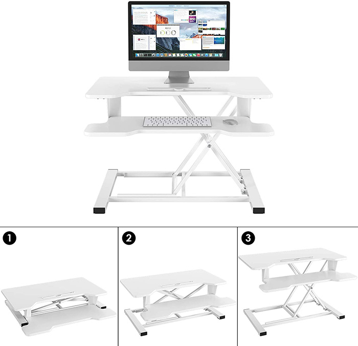 Mesa de escritorio plegable en blanco para espacios pequeños
