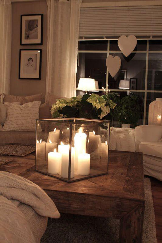 Salón con decoracion romantica