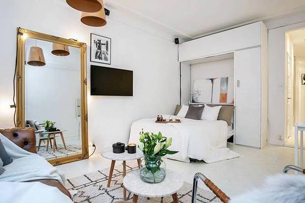 Un apartamento pequeño con monoambiente y cómo decorarlo y amueblarlo