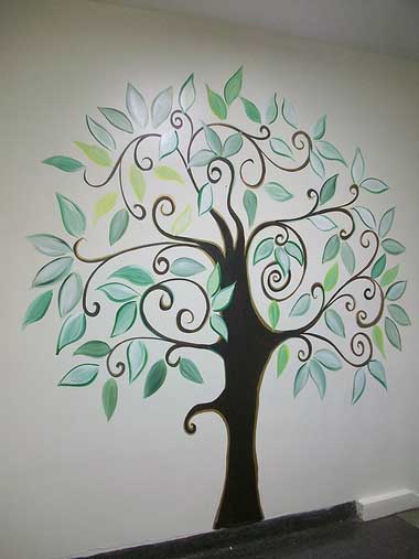 Fotos e ideas para pintar y decorar las paredes con arboles.