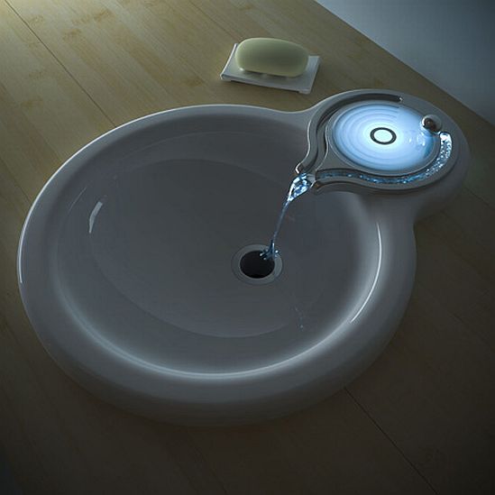 lavabo inteligente luz azul