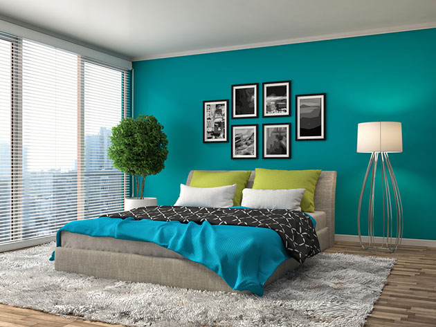 Dormitorio pintado con colores relajantes