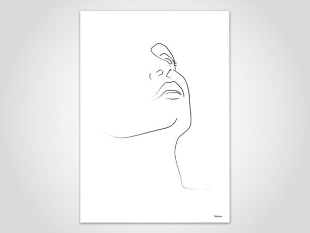 Retrato minimalista decorativo de una cara de mujer