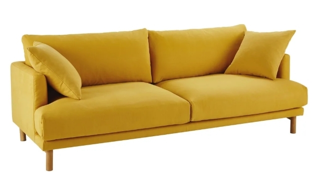 Sarı 3 kişilik kanepe