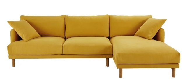 Sofá amarillo de 5 plazas chaise lounge esquinero de Maisons du Monde