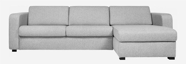 Sofá rinconero o chaise longue cama gris