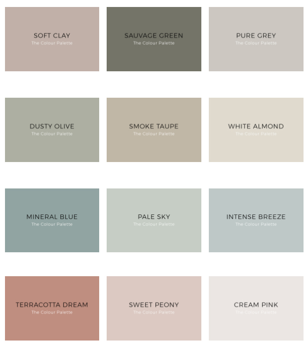 Carta de colores de Kenay Home y Bruguer The Colour Palette